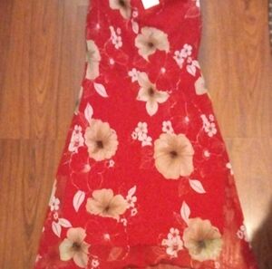 Floral Red Women's Dress